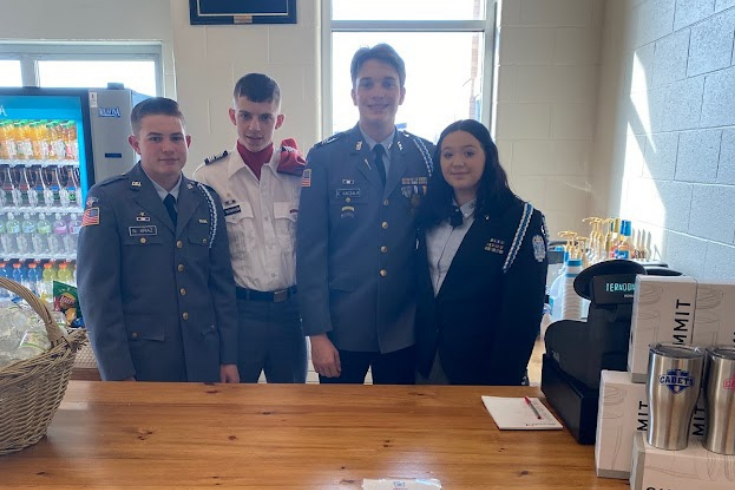 Students in full uniform