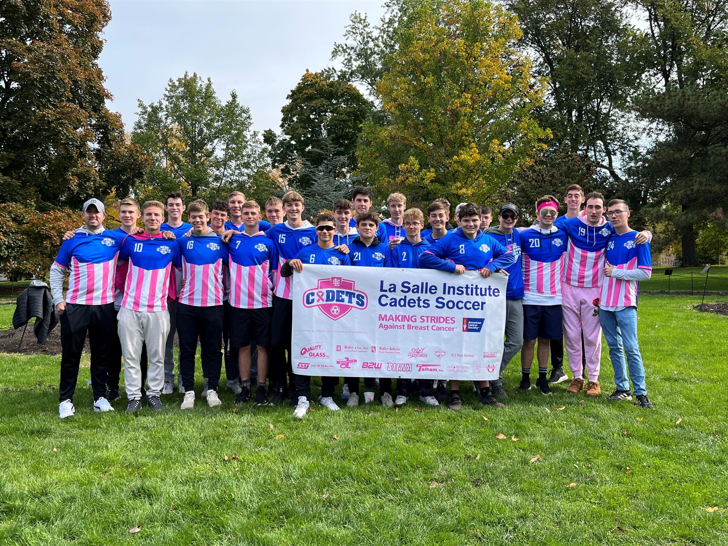 Soccer team at the walk for breast cancer