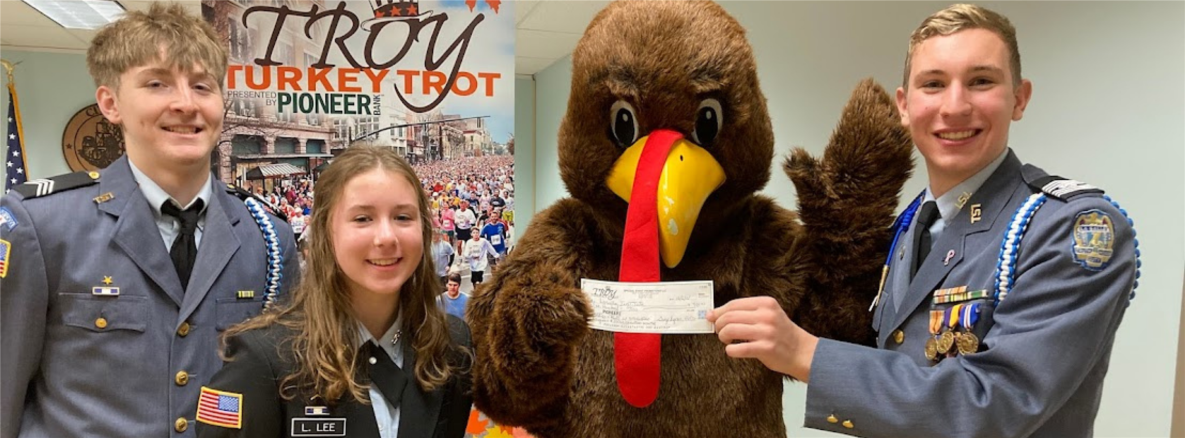 students giving the turkey trot a check