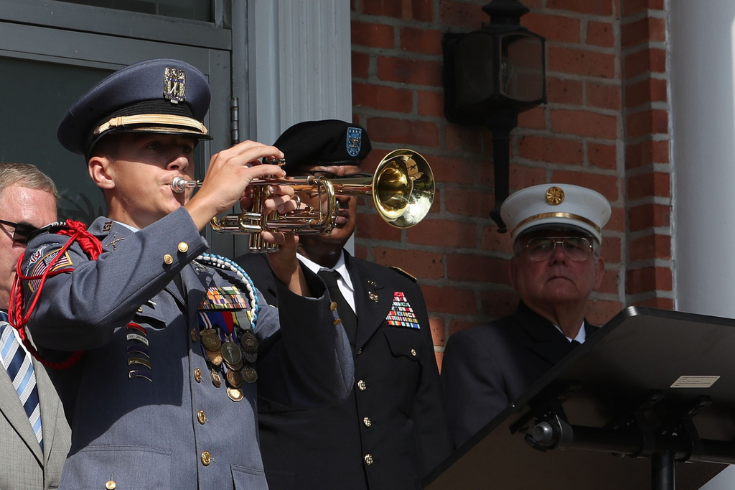 student playing trumpet