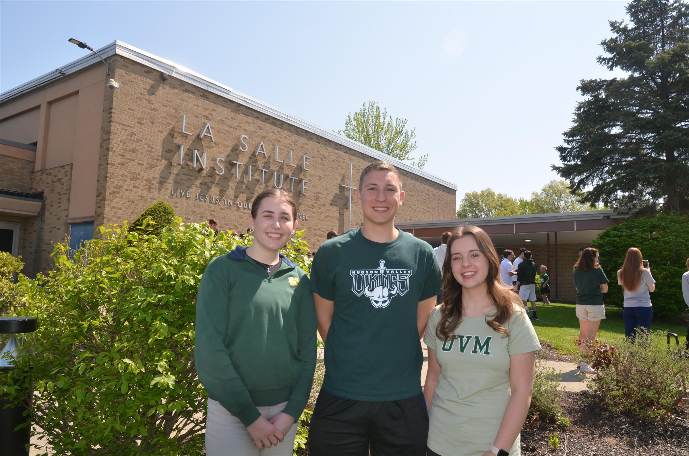 Student in their college tshirts
