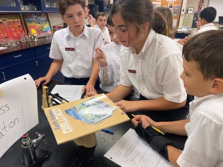 Students working on a science project