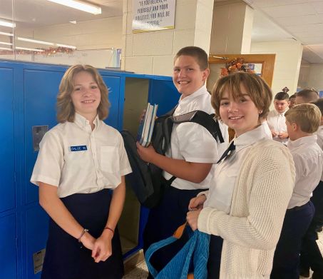 Students at lockers
